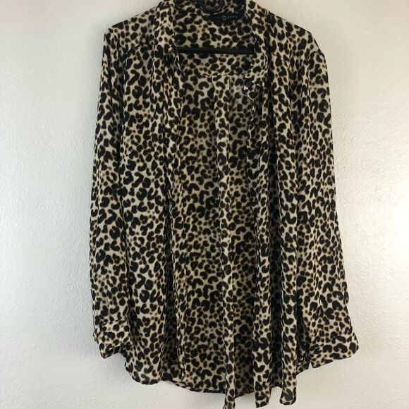 Fred David Animal Print Long Sleeve button down 1X - Picture 1 of 6